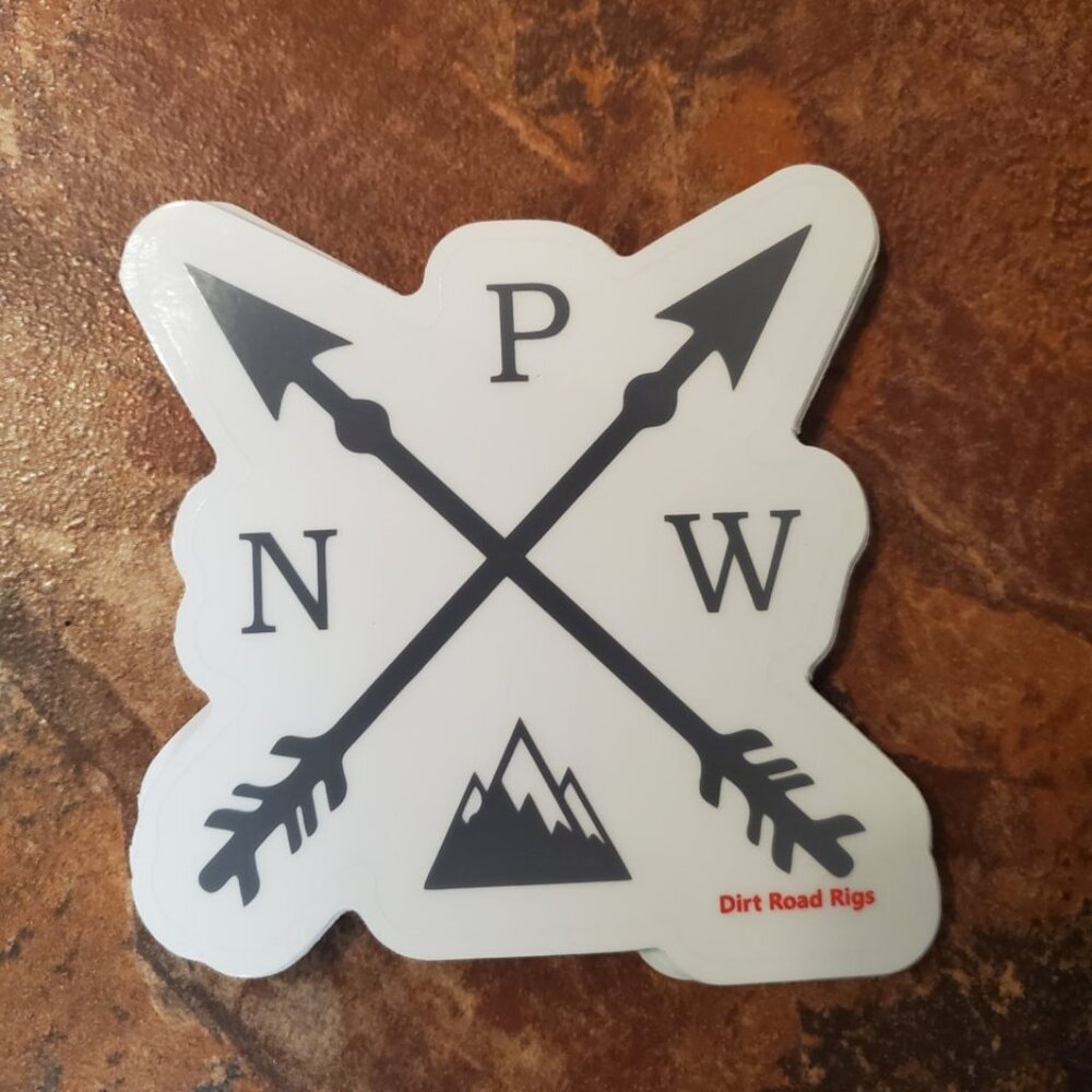 PNW ARROWS Clear Vinyl Decal in Gray